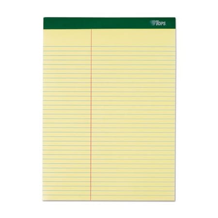 Tops Business Forms TOPS, DOUBLE DOCKET RULED PADS, PITMAN RULE, 8.5 X 11.75, CANARY, 6PK 63396
